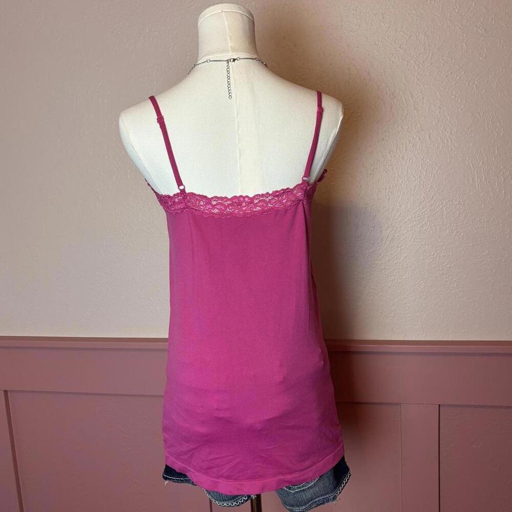 y2k babydoll lace cami attention sz large pink nylon layer mcbling - Picture 5 of 8